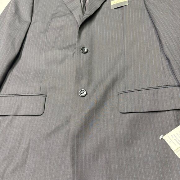 Joseph & Feiss wool suit Dark Charcoal Multi Pinstripe  Mens Size 40 long NWT - Picture 14 of 15